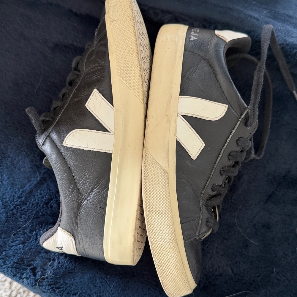 Veja Black and Cream Campo Sneakers, size 7/38 - Picture 2 of 5